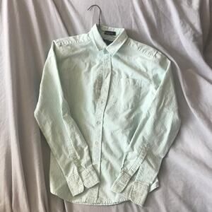 Carbon Green Striped Long Sleeve Shirt, Men's S